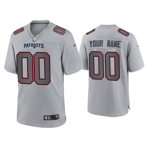 Men's New England Patriots Active Player Custom Gray Atmosphere Fashion Stitched Game Jersey